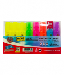 تولي طقم اقلام تظهير ملونة 8 حبة 