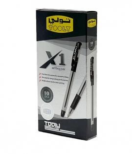 تولي طقم اقلام حبر لون اسود 0.7مم 10حبة