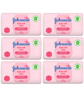 جونسون صابون ناعم للاطفال رقيق ولطيف على البشرة 125 مل 6 حبة 
