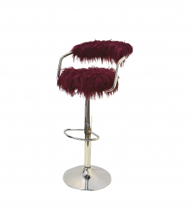 كرسي بار مصنوع من الفرو بمقعد من الاستالس 120 × 60 سم  كرسي بار مصنوع من الفرو بمقعد من الاستالس 120 × 60 سم