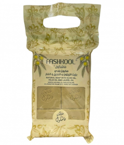 فاشكول صابون بلدي بزيت الزيتون والنخيل والغار 150 جرام 6 حبة