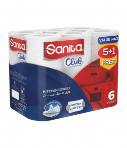Sanita Club Kitchen Tissues 40 Sheets 6 Rolls