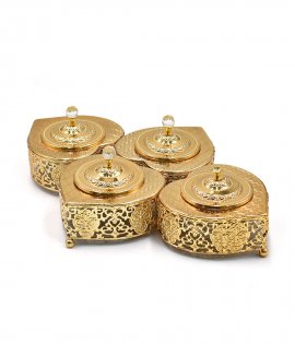 شيال ذهبي صحون تقديم مكسرات 